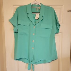 Cato Turquoise Button-Down Shirt
